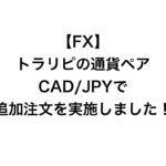 【FX】トラリピの通貨ペアCAD/JPYで追加注文を実施しました！